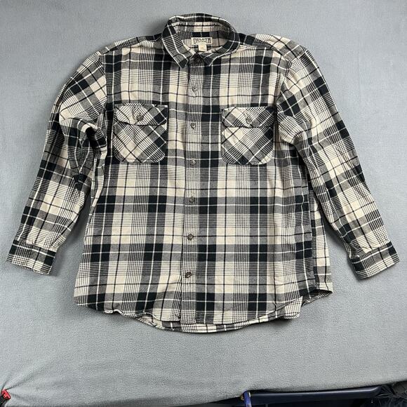 Duluth Trading Shirt Mens 2XL Gray Heavyweight Button Down Flannel Workwear - Picture 1 of 9